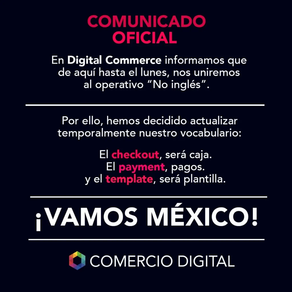 Cuando el marketing del Digital Commerce campana No Ingles