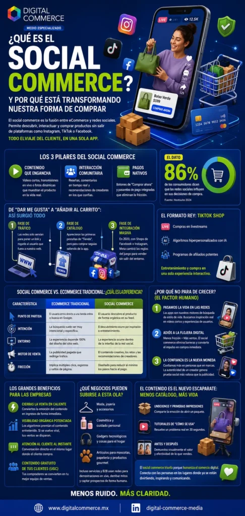 ¿Qué es el social commerce y por qué está transformando nuestra forma de comprar? 2 Que es social Commerce convertido de png